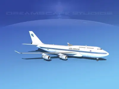 Boeing 747-400 Iceland Air 3D model