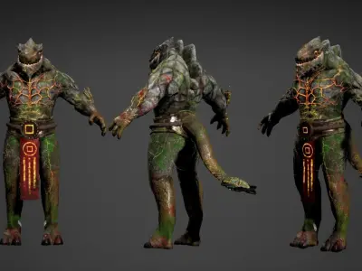 STONE  LIZARD Low-poly 3D model