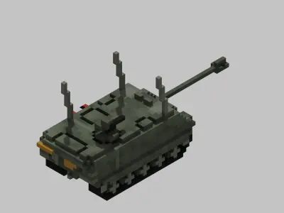 AMX 10M Acra Tank Voxel Low-poly 3D model