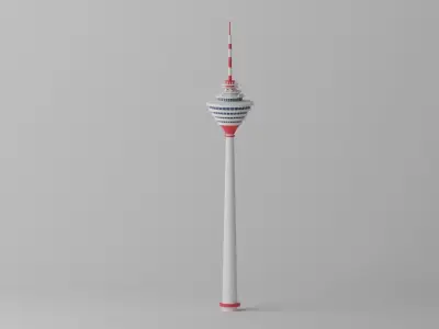 Malaysia Kuala Lumpur Tower Landmark Low-poly 3D model