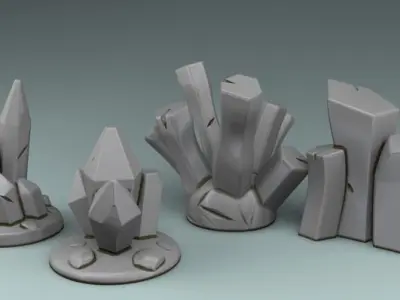 set street two stone urns on table 3D print model
