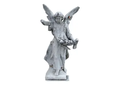 Funeral Sculpture Monument Angel Low-poly 3D model