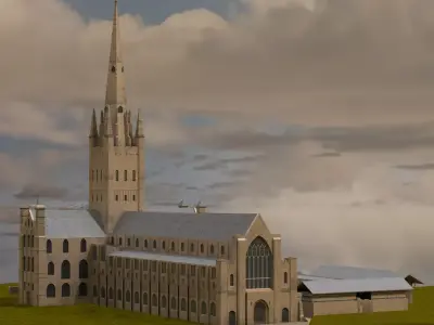 Norwich Cathedral Low-poly 3D model