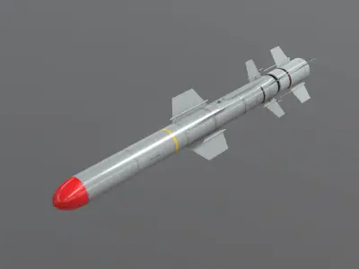 RGM UGM-84D Harpoon Anti-Ship Missile Low-poly 3D model