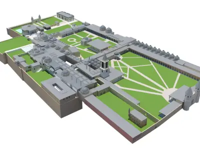 Topkapi Palace full exterior scene 3D model