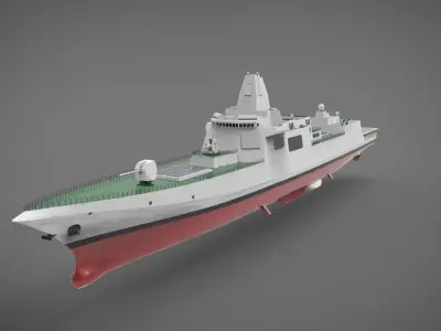 Type 055 destroyers ship 3D model