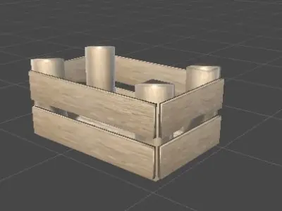wood box and plant box 3D model