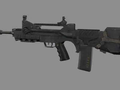 Famas F1 Assault Rifle Game Ready Low-Poly 3D Model Low-poly 3D model