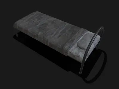 PBR Bed Model Free low-poly 3D model