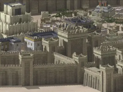 Babylonian buildings and monuments Low-poly 3D model