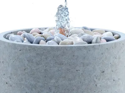 Evita Concrete Pebble Fountain 3D model