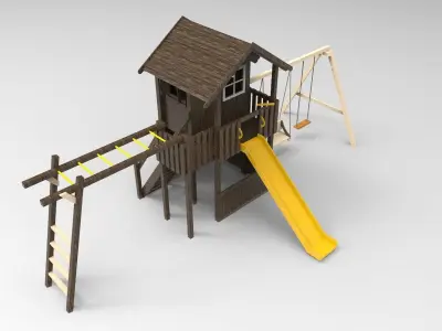  Simple Wood Playground 3D model