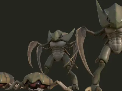 Creature Monster Bundles- Insects- evolution variety pack Low-poly 3D model