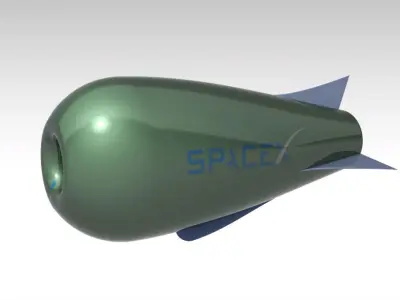 Futuristic Airship Low-poly 3D model