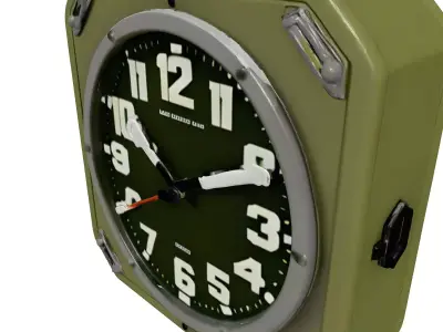 Industrial Military Style Wall Clock 3D model