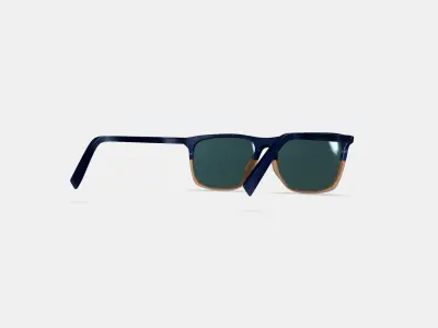Fletcher Low Bridge Fit Sunglasses in Antique Shale Fade 3D model
