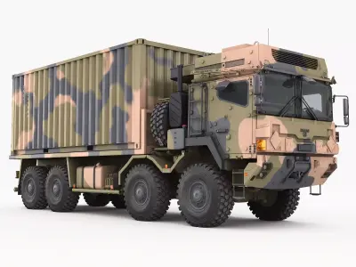 MAN HX77 armor container truck 3D model