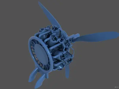 PW R1830 Radial Engine - Personal license - 1-6 scale 3D print model