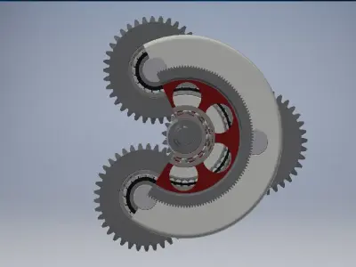 Planetary gearbox crank assembly 3D model