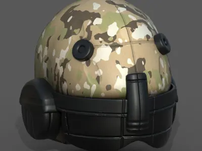 Helmet scifi fantasy futuristic military combat Low-poly 3D model