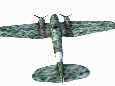 German medium bomber Heinkel He 111 series Low-poly 3D model