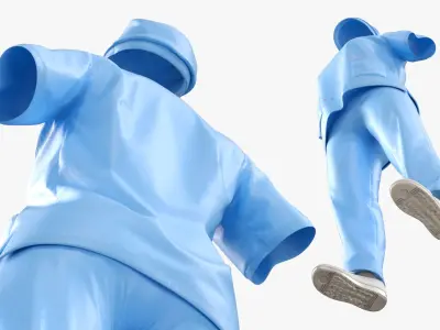 Bloody Medical Scrubs Set No Body Blue 3D model