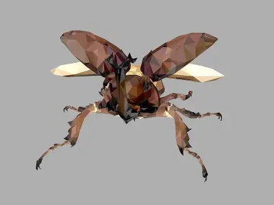 Chafer Beetle Low Polygon Art Insect Low-poly 3D model
