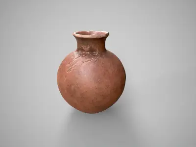 Clay Vessel-3 Low-poly 3D model