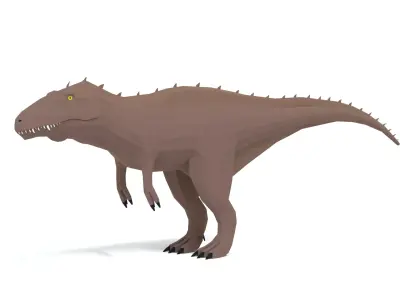 Low Poly Cartoon Acrocanthosaurus Dinosaur Low-poly 3D model