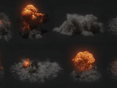 3D Explosions 8 Models 3D model
