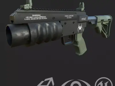 Havoc Grenade Launcher Low-poly 3D model