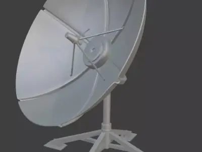 High Poly Radar Dish 3D Model Sci-Fi Military Antenna     3D model