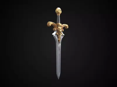 Stylized Rohan Sword - Helm Wrath - Game Ready 3D model