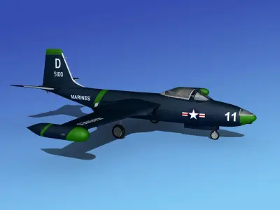 McDonnell F2H4 Banshee V05 3D model