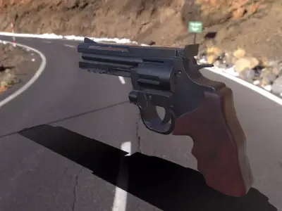 Revolver GunModel Low-poly 3D model