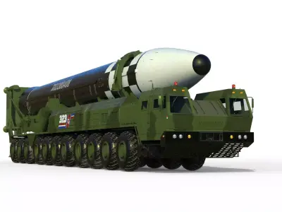 Hwasong 17 missile launcher 3D model