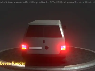 City Car 68 Commercial Transporter Type-C Silver Low-poly 3D model