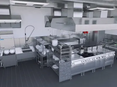 Commercial Kitchen v1 3D model