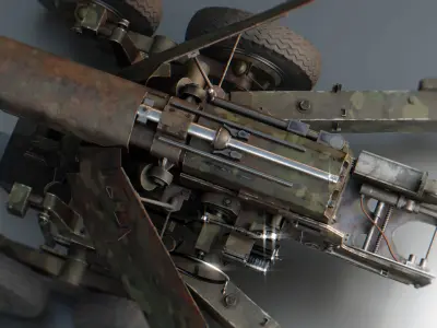 2A36 Giatsint-B - Soviet 152mm towed field gun Low-poly 3D model