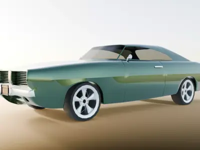 Dodge challenger RT 1969 low poly 3D model Free 3D model