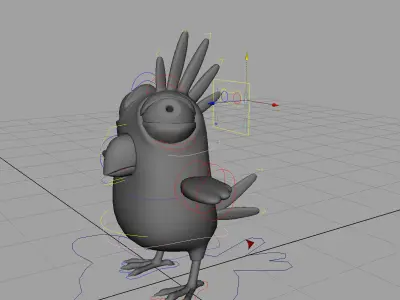 Cartoon Bird Character Low-poly 3D model