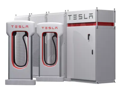 Tesla Storage System and Charger 3D model