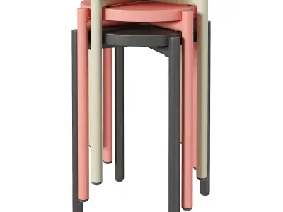 HM home round top stool Low-poly 3D model