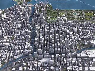 Chicago Low-poly 3D model
