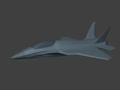 Generic Fighter Jet - Aircraft - Military Attack Airplane Low-poly 3D model