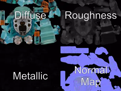 Vivid Peacock Spider model pack Low-poly 3D model