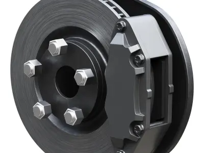 Car braking system for mid size cars 3D model