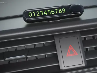 Car Parking Contact Number Sign Black 3D model