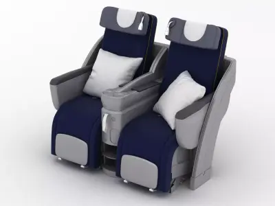 Lufthansa Airplane Cabin Seats 3D model