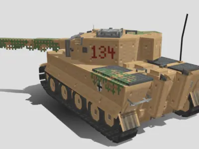 Tiger E Low-poly 3D model